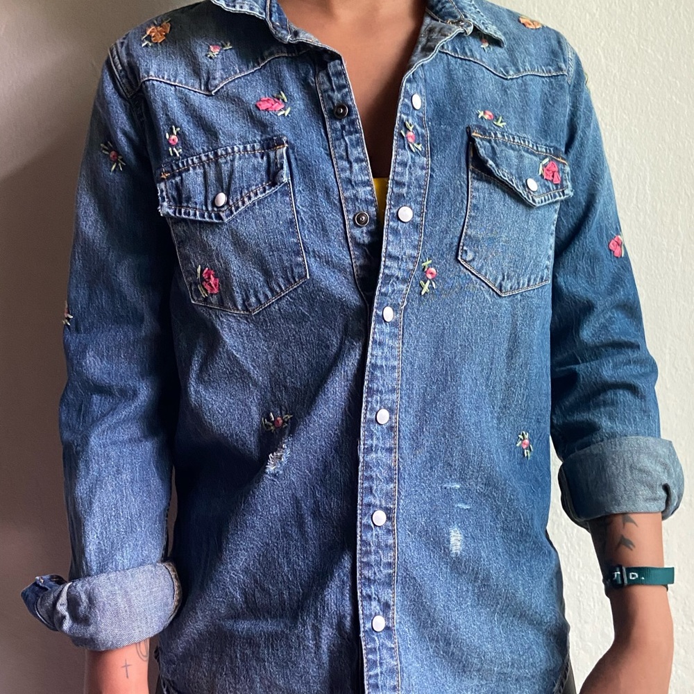 Western denim top